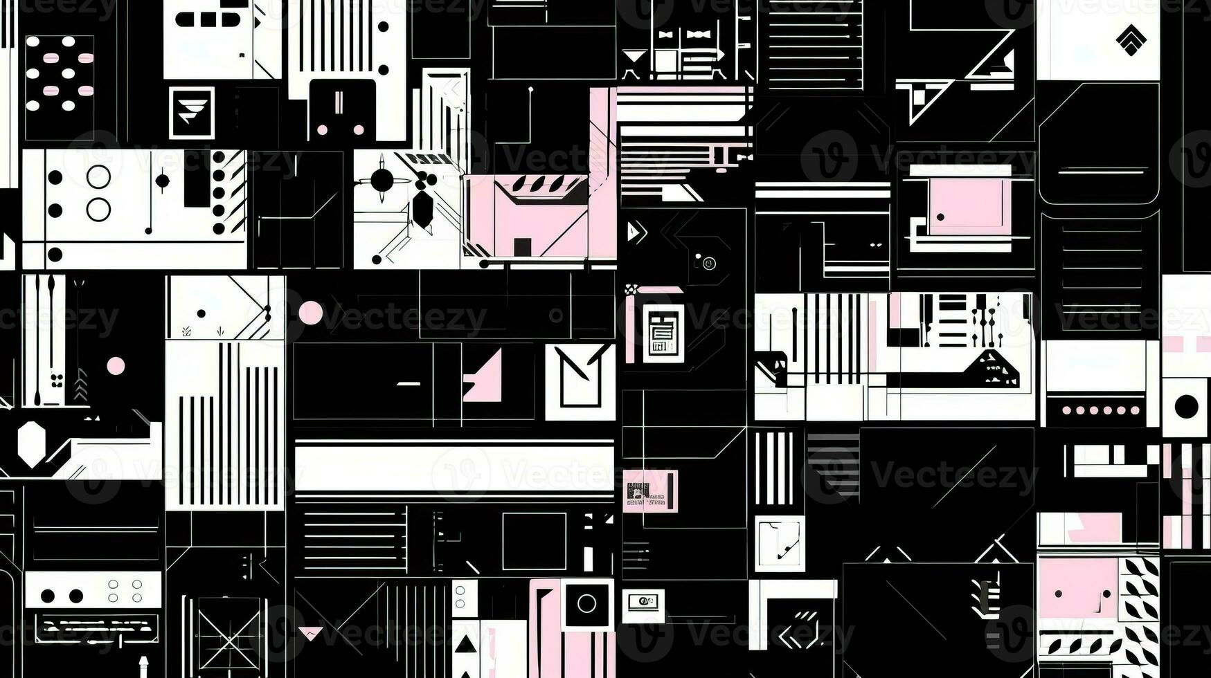 AI generated Abstract background with geometric shapes. Bauhaus style photo