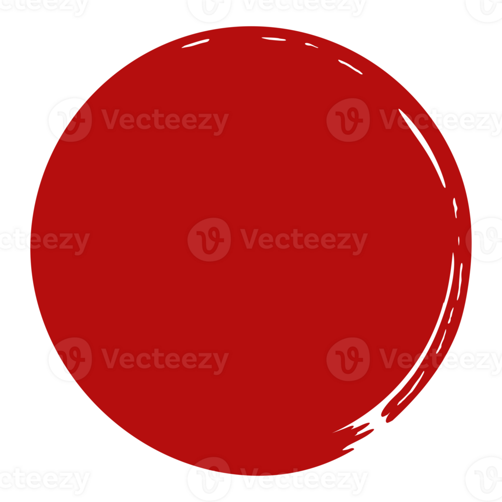 Zen Circle Icon Symbol on the Red Color. Zen Illustration for Logo, Art Frame, Art Illustration, Website or Graphic Design Element. Format PNG
