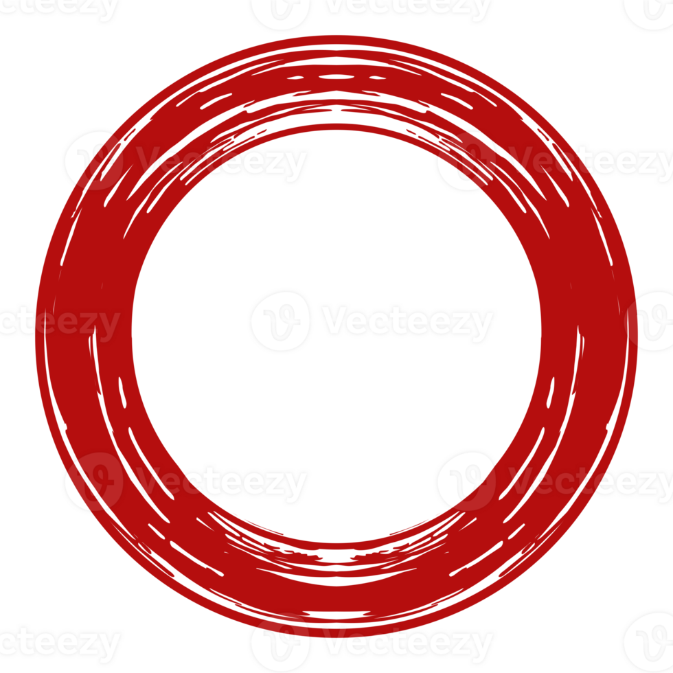 Zen Circle Icon Symbol on the Red Color. Zen Illustration for Logo, Art Frame, Art Illustration, Website or Graphic Design Element. Format PNG