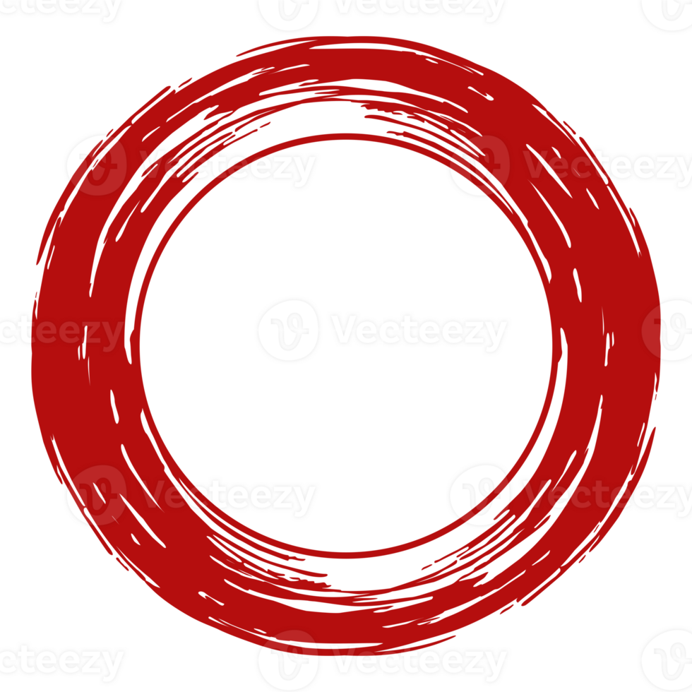 Zen Circle Icon Symbol on the Red Color. Zen Illustration for Logo, Art Frame, Art Illustration, Website or Graphic Design Element. Format PNG