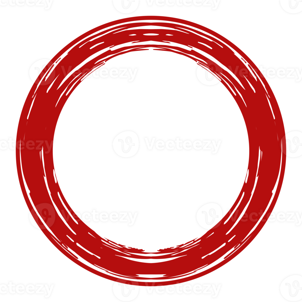 Zen Circle Icon Symbol on the Red Color. Zen Illustration for Logo, Art Frame, Art Illustration, Website or Graphic Design Element. Format PNG