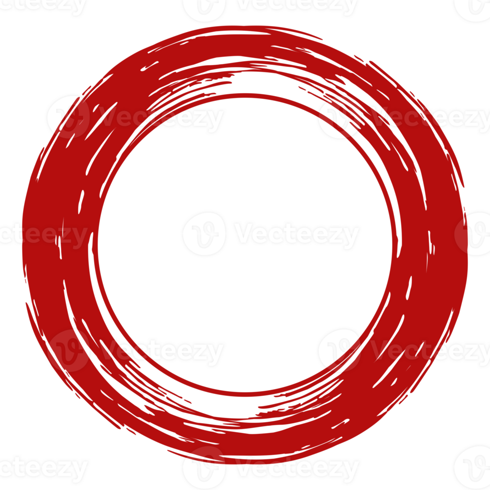 Zen Circle Icon Symbol on the Red Color. Zen Illustration for Logo, Art Frame, Art Illustration, Website or Graphic Design Element. Format PNG