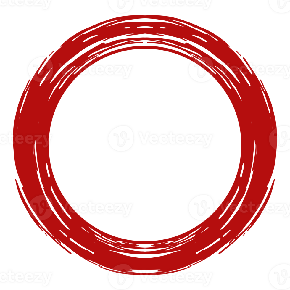 Zen Circle Icon Symbol on the Red Color. Zen Illustration for Logo, Art Frame, Art Illustration, Website or Graphic Design Element. Format PNG