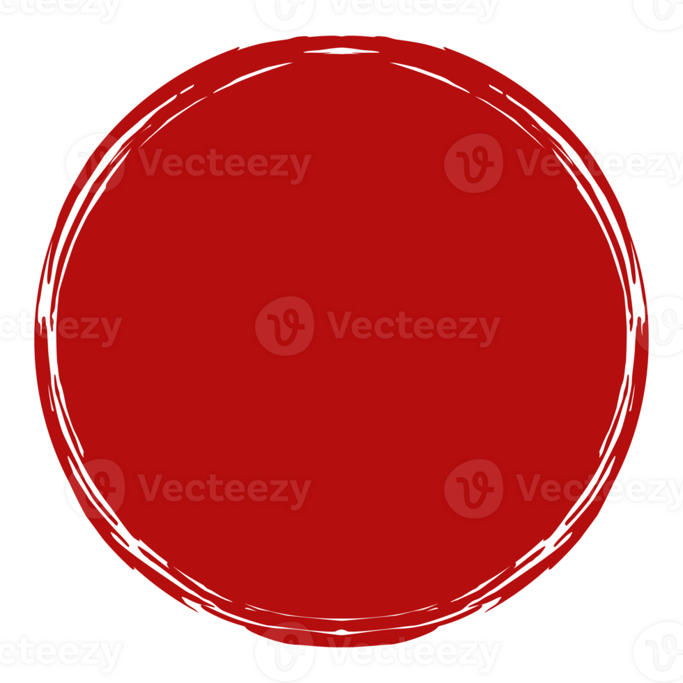 Zen Circle Icon Symbol on the Red Color. Zen Illustration for Logo, Art Frame, Art Illustration, Website or Graphic Design Element. Format PNG