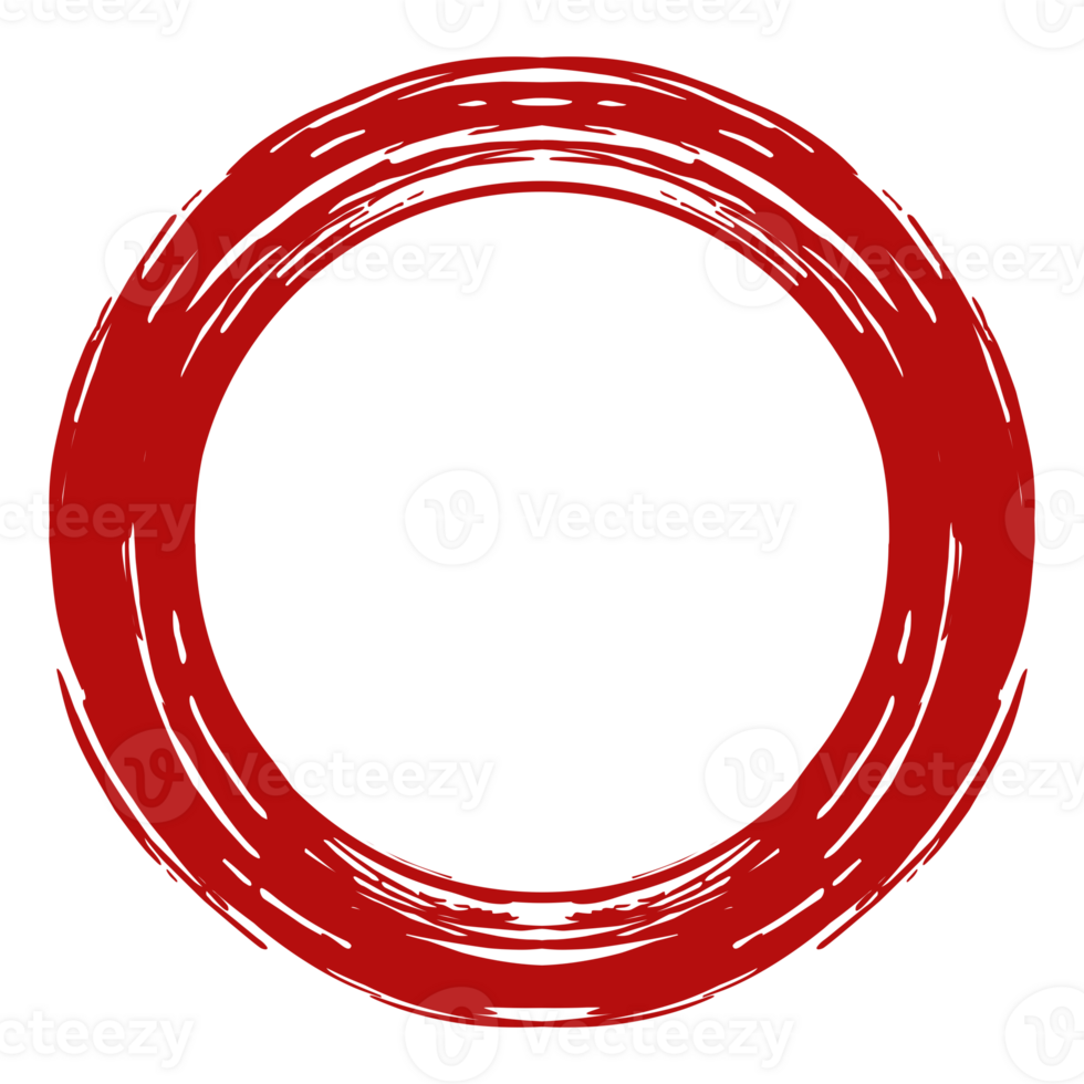 Zen Circle Icon Symbol on the Red Color. Zen Illustration for Logo, Art Frame, Art Illustration, Website or Graphic Design Element. Format PNG