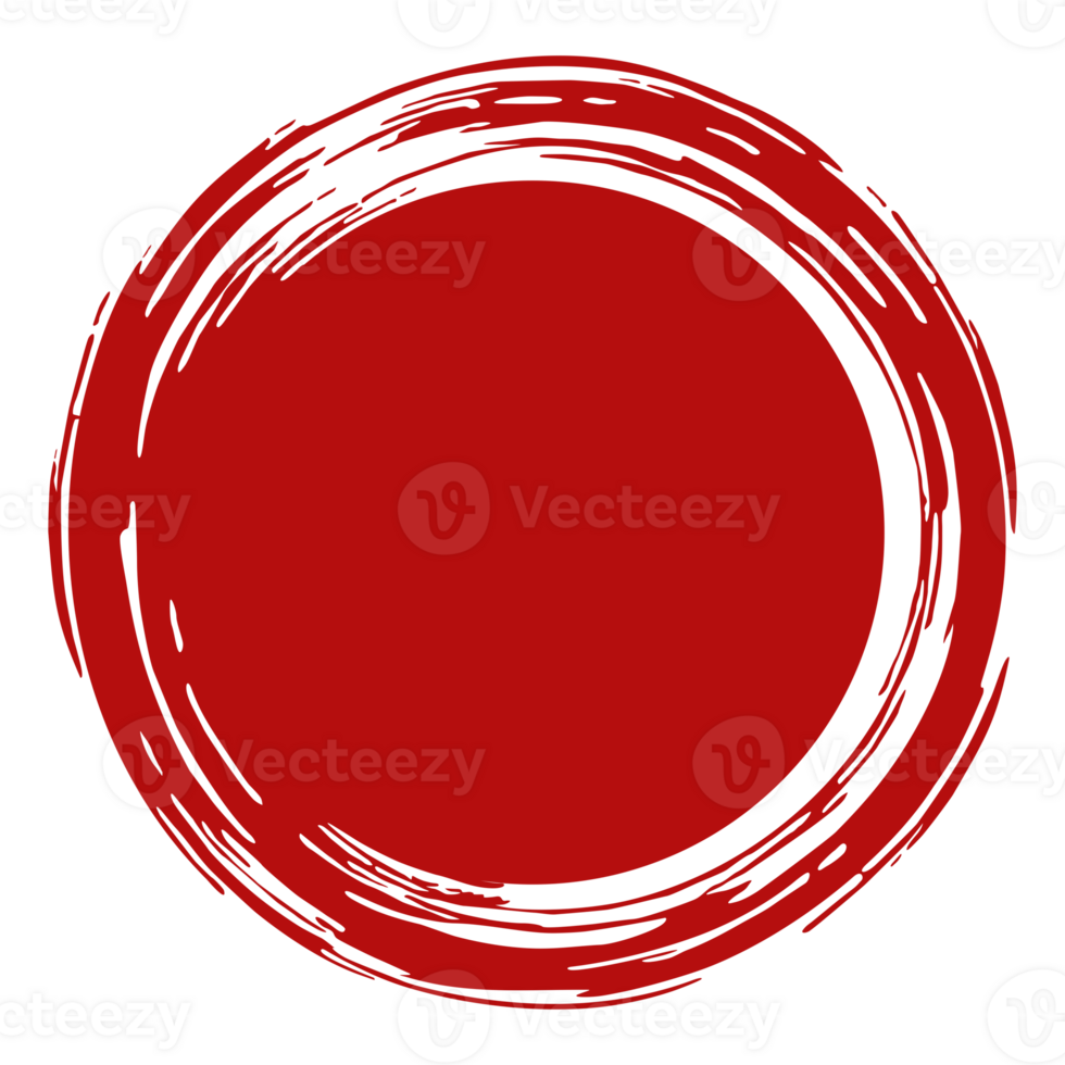 Zen Circle Icon Symbol on the Red Color. Zen Illustration for Logo, Art Frame, Art Illustration, Website or Graphic Design Element. Format PNG