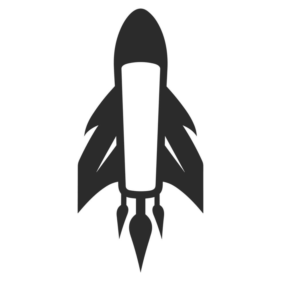 A Rocket spaceship Silhouette Vector isolated on a white background