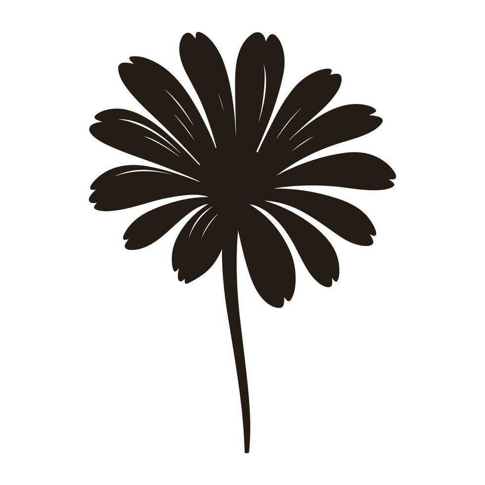 Daisy Flower Silhouette Vector isolated on a white background 35353543
