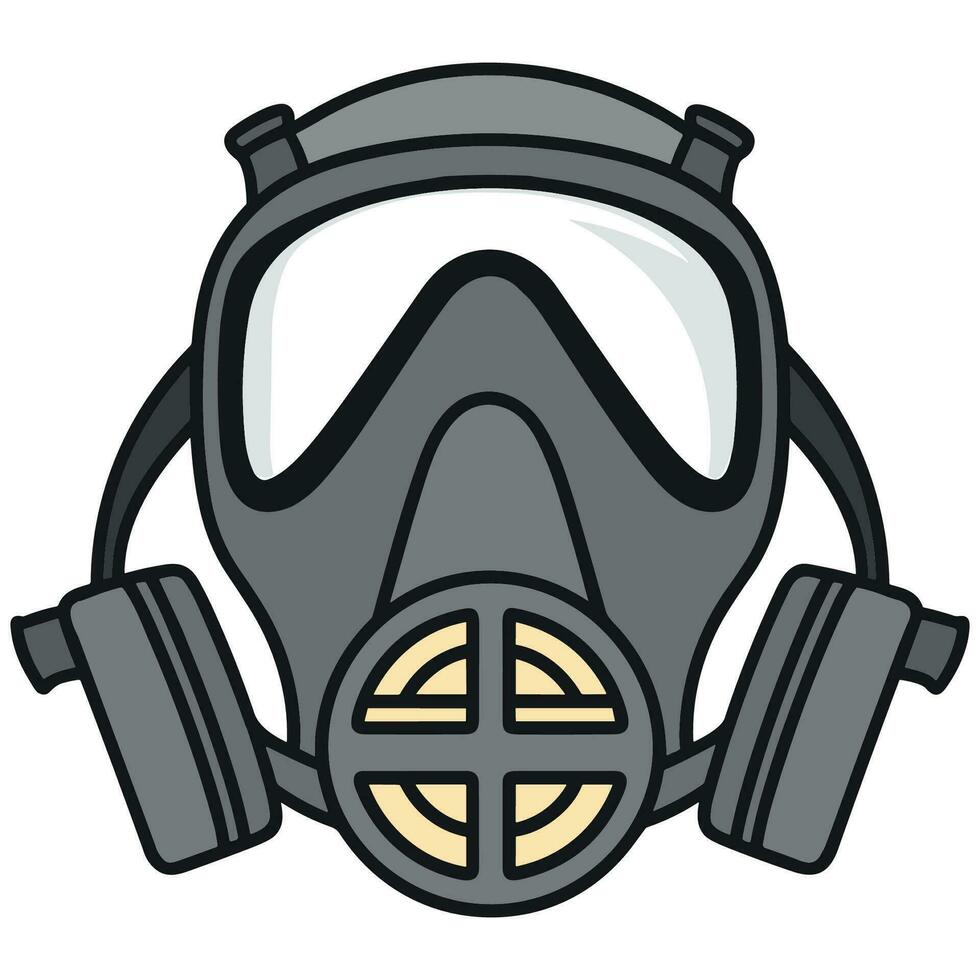 A Respirator gas mask vector illustration isolated on a white background