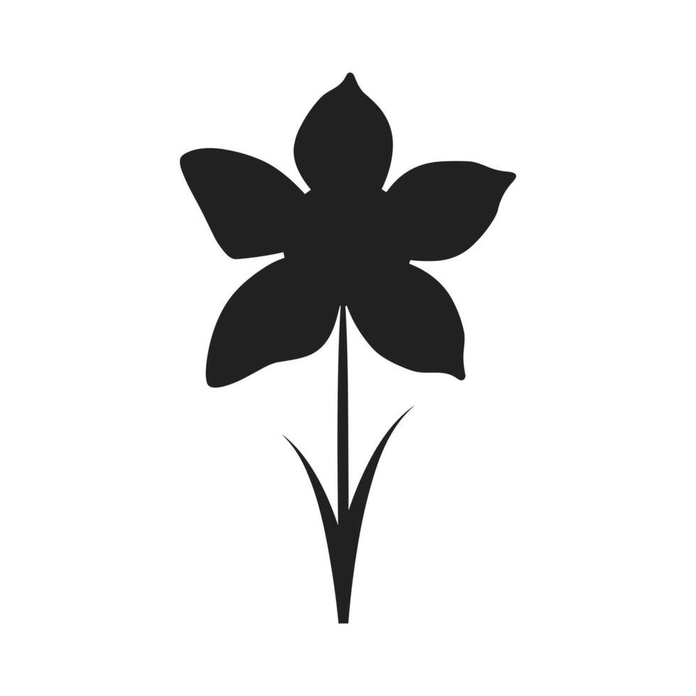 un narciso flor negro silueta vector gratis