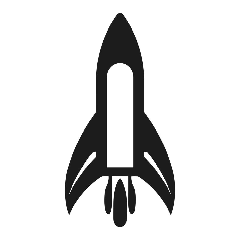 A Rocket spaceship outline Vector isolated on a white background
