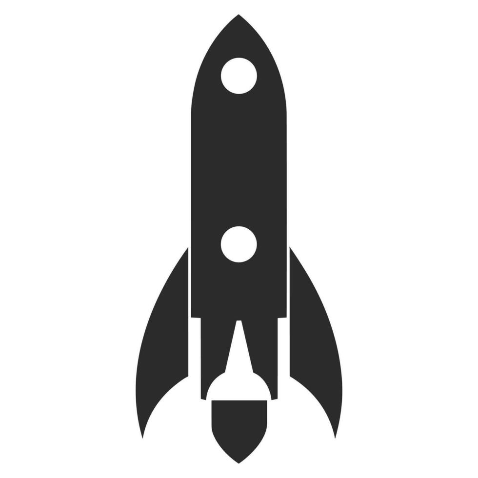 A Rocket spaceship Silhouette Vector isolated on a white background