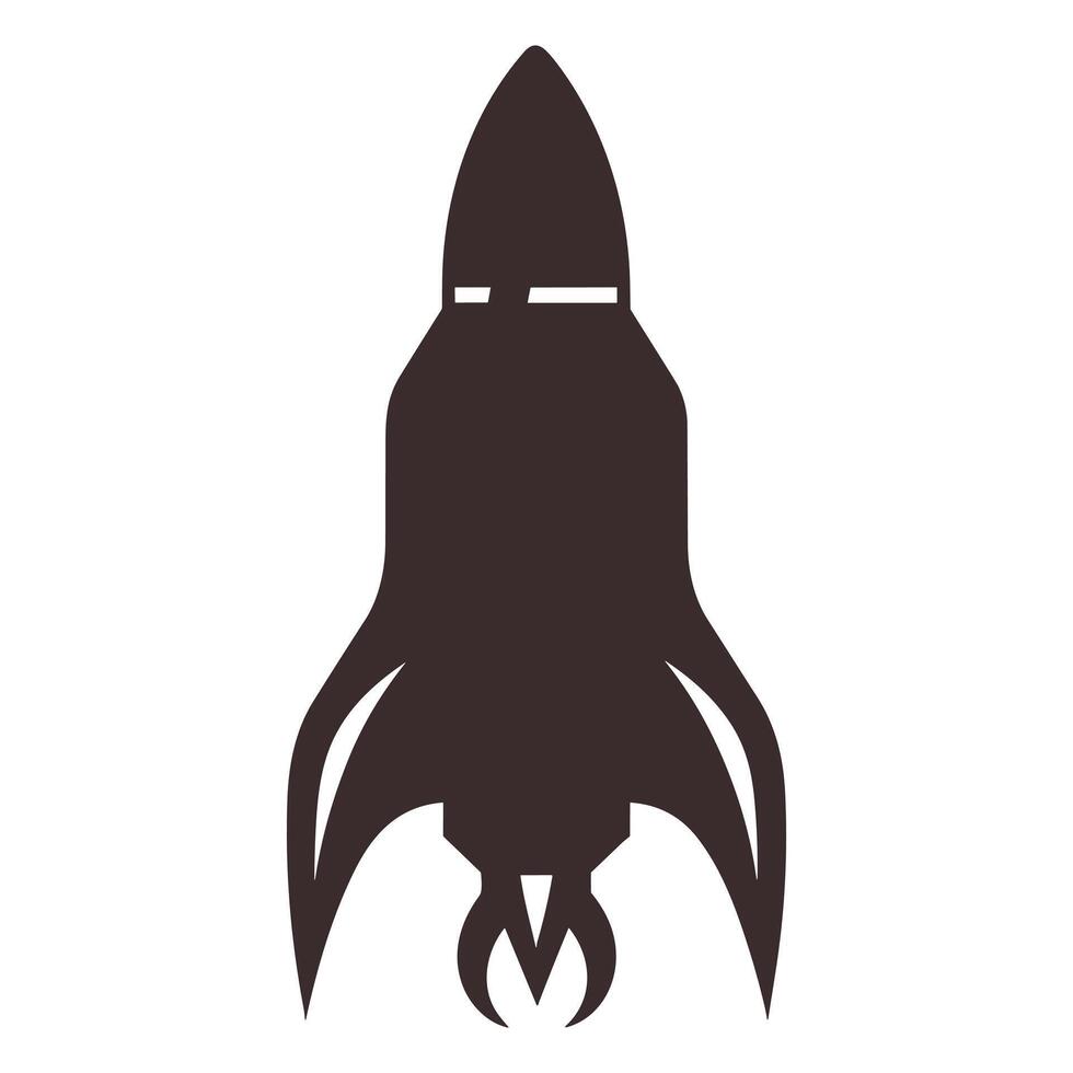 A Rocket spaceship Silhouette Vector free