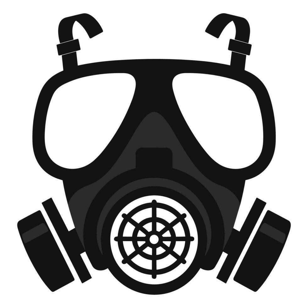 A silhouette of Respirator mask isolated on a white background, A Respirator gas mask vector