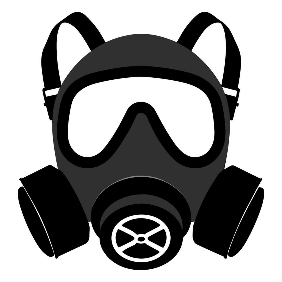 A silhouette of Respirator mask isolated on a white background, A Respirator gas mask vector