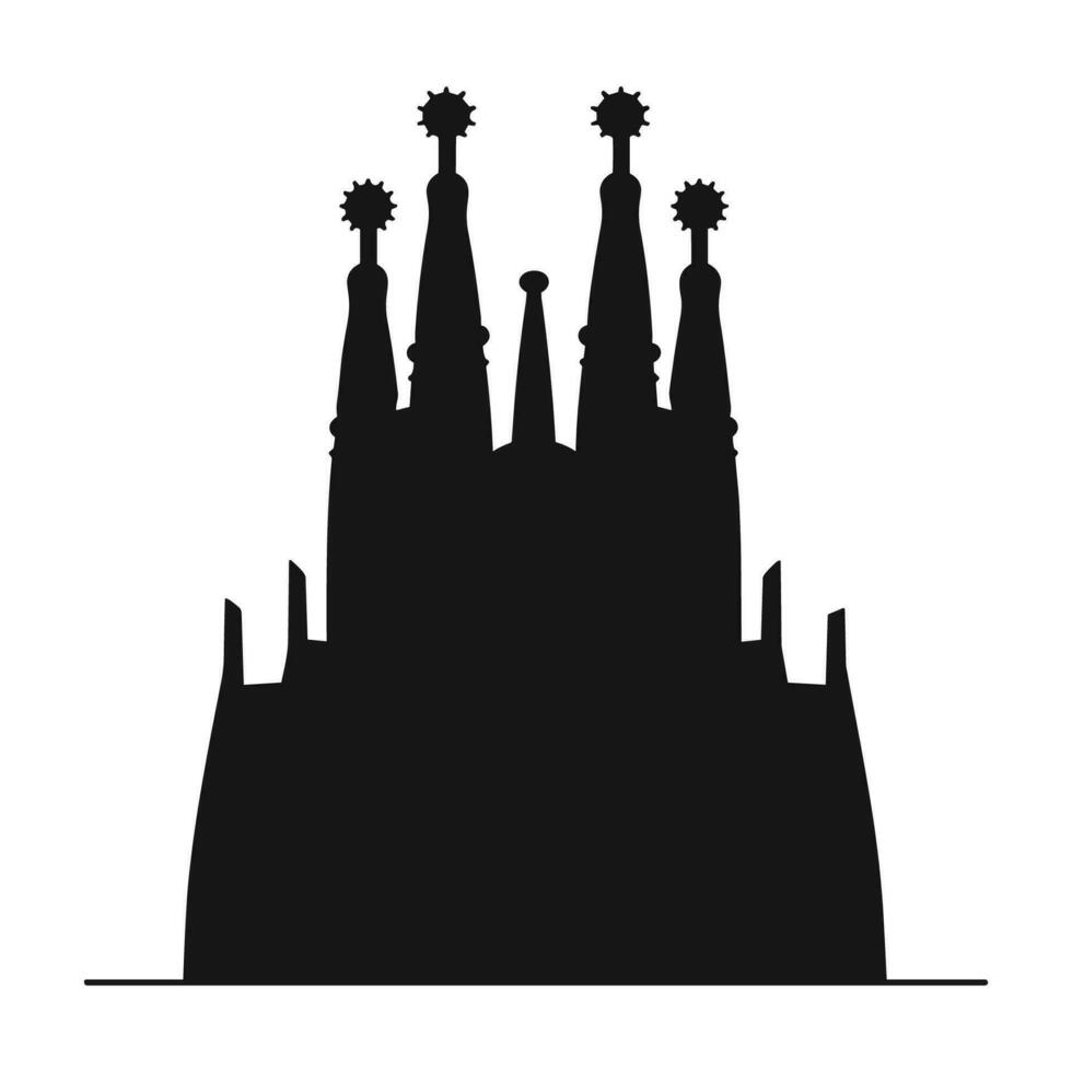 A Sagrada Familia silhouette vector isolated on a white background