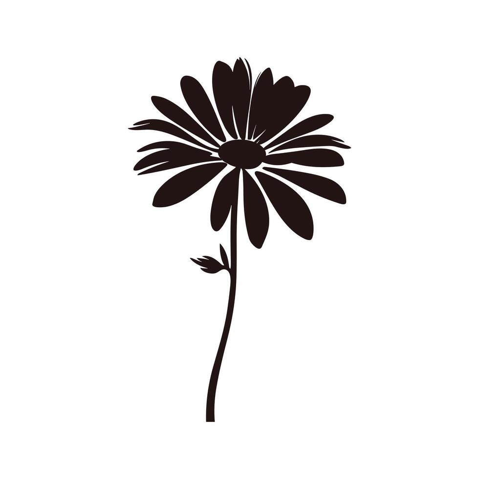 Daisy Flower black Silhouette Vector free