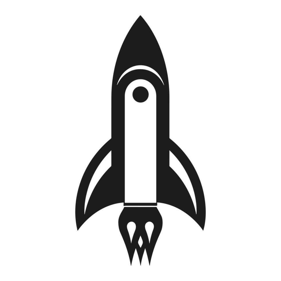 A Rocket spaceship outline Vector isolated on a white background