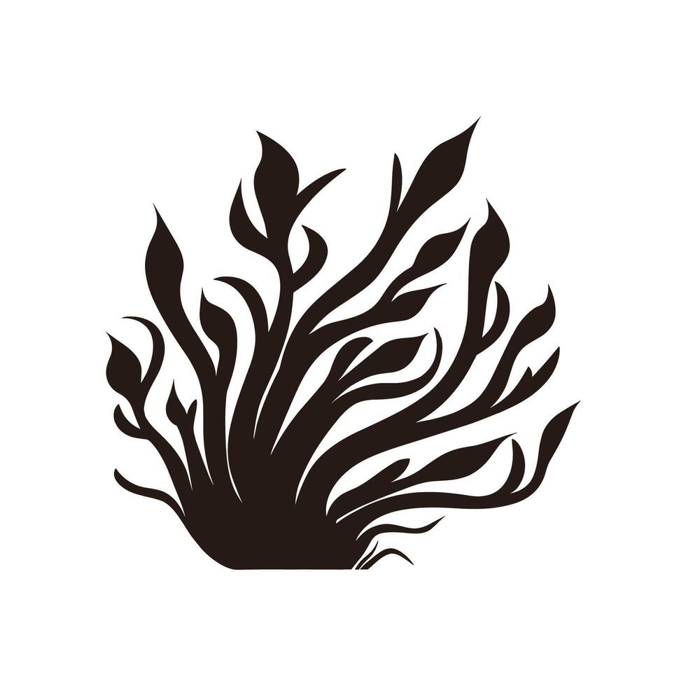 A Seaweed silhouette vector, A silhouette of a Sea coral Vector free