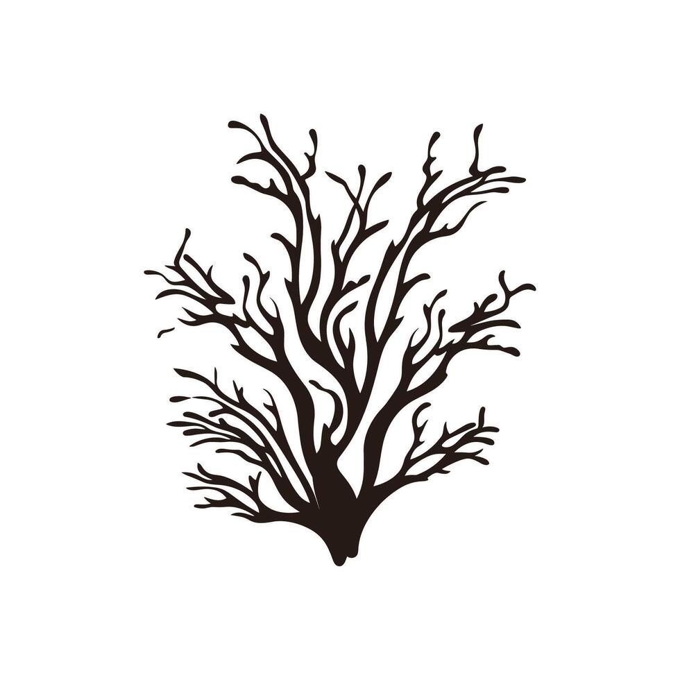 A Seaweed silhouette vector, A silhouette of a Sea coral Vector free