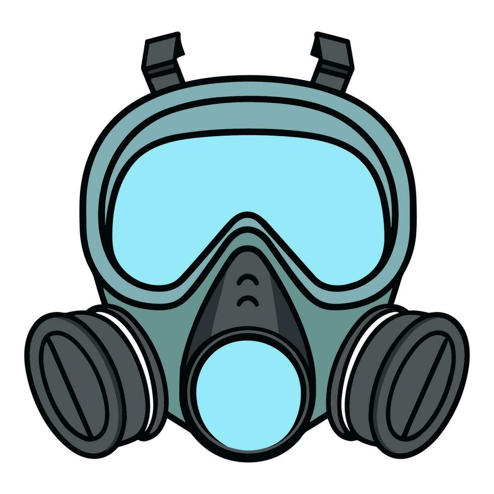 A Respirator gas mask vector illustration isolated on a white background
