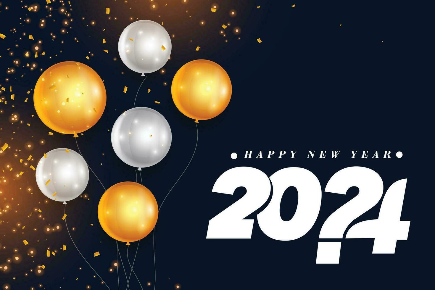 Happy new year 2023 square template with 3D hanging number. Greeting concept for 2024 new year celebration vector