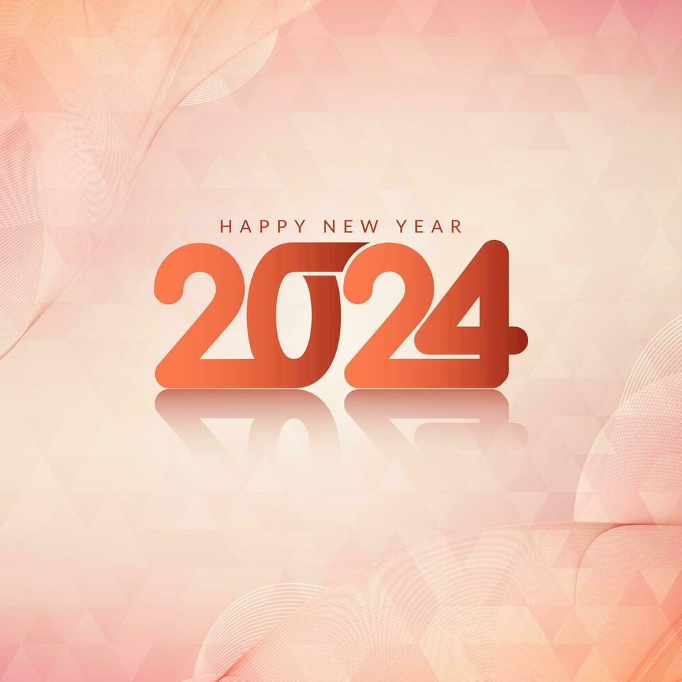 Happy new year 2024 celebration wishes elegant geometric background vector