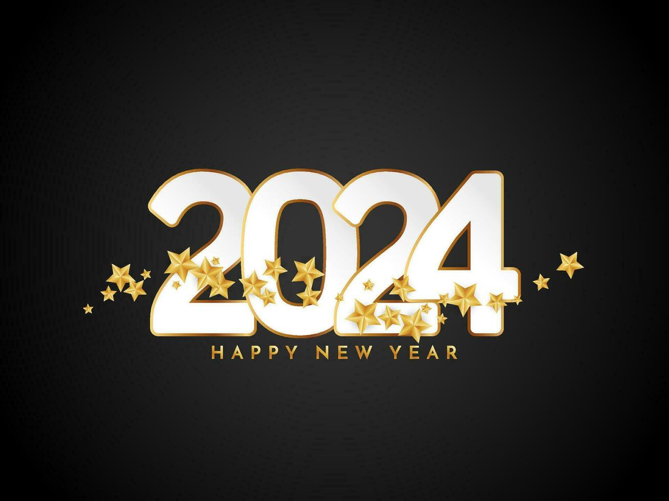 Happy new year 2024 celebration wishes elegant background vector