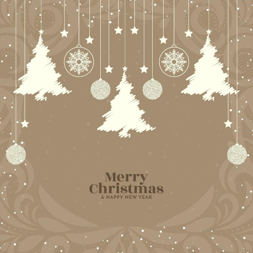 Merry Christmas festival decorative celebration card design vector