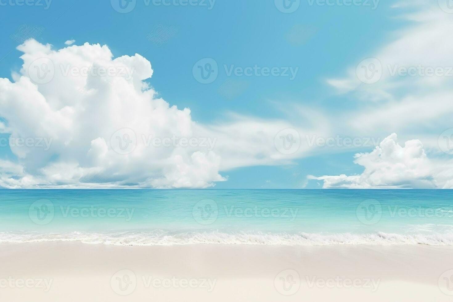 AI generated Summer beach landscape. Vacation background. Ai generated photo
