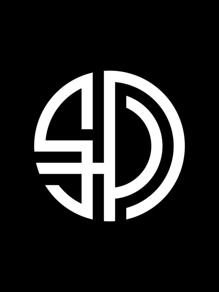 SD monogram logo template vector