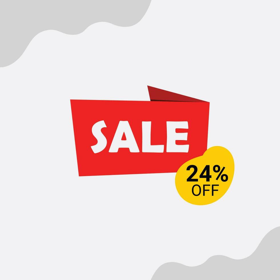 Sale text on red tag banner vector
