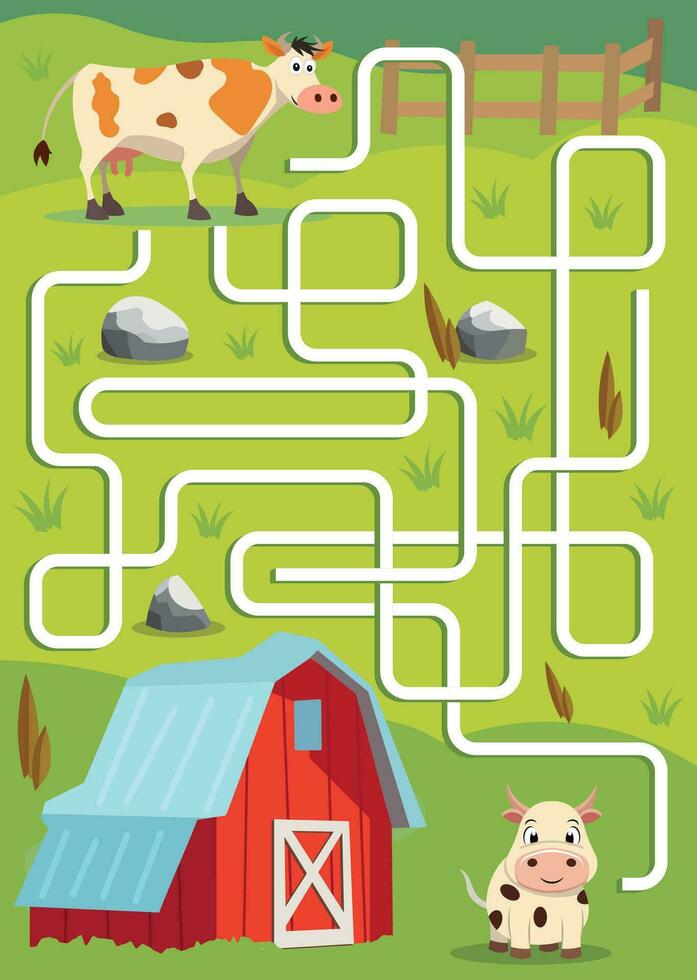 Maze puzzle vector for kids