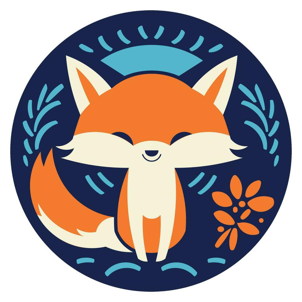 Isolated fox logo vector