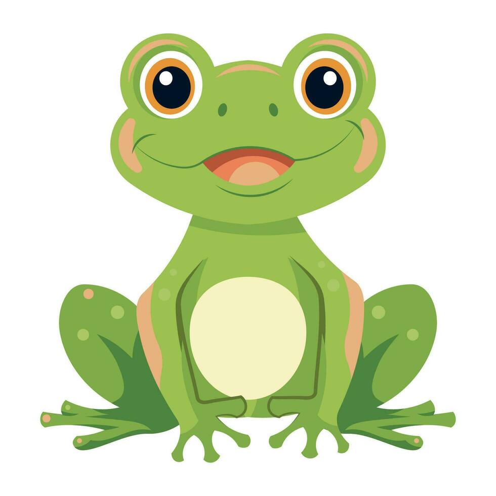 Isolated cute frog vector