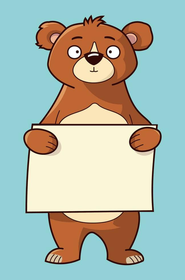Cute bear vector holding an empty