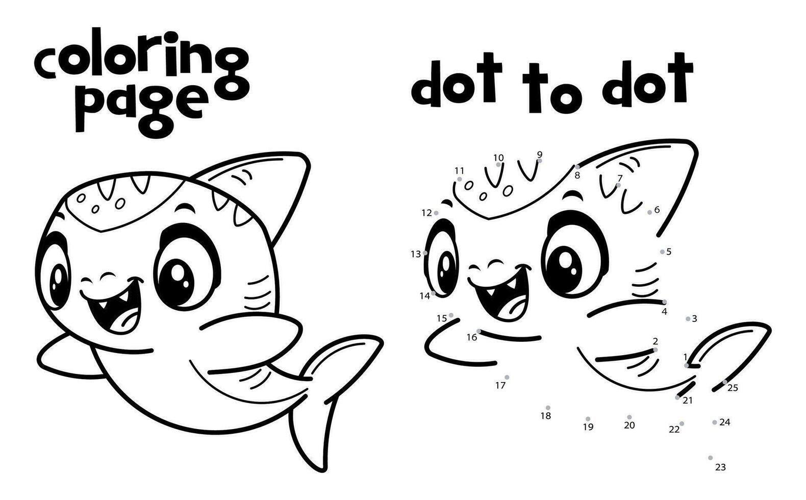 Dot-to-dot worksheet for children Coloring page for children vector