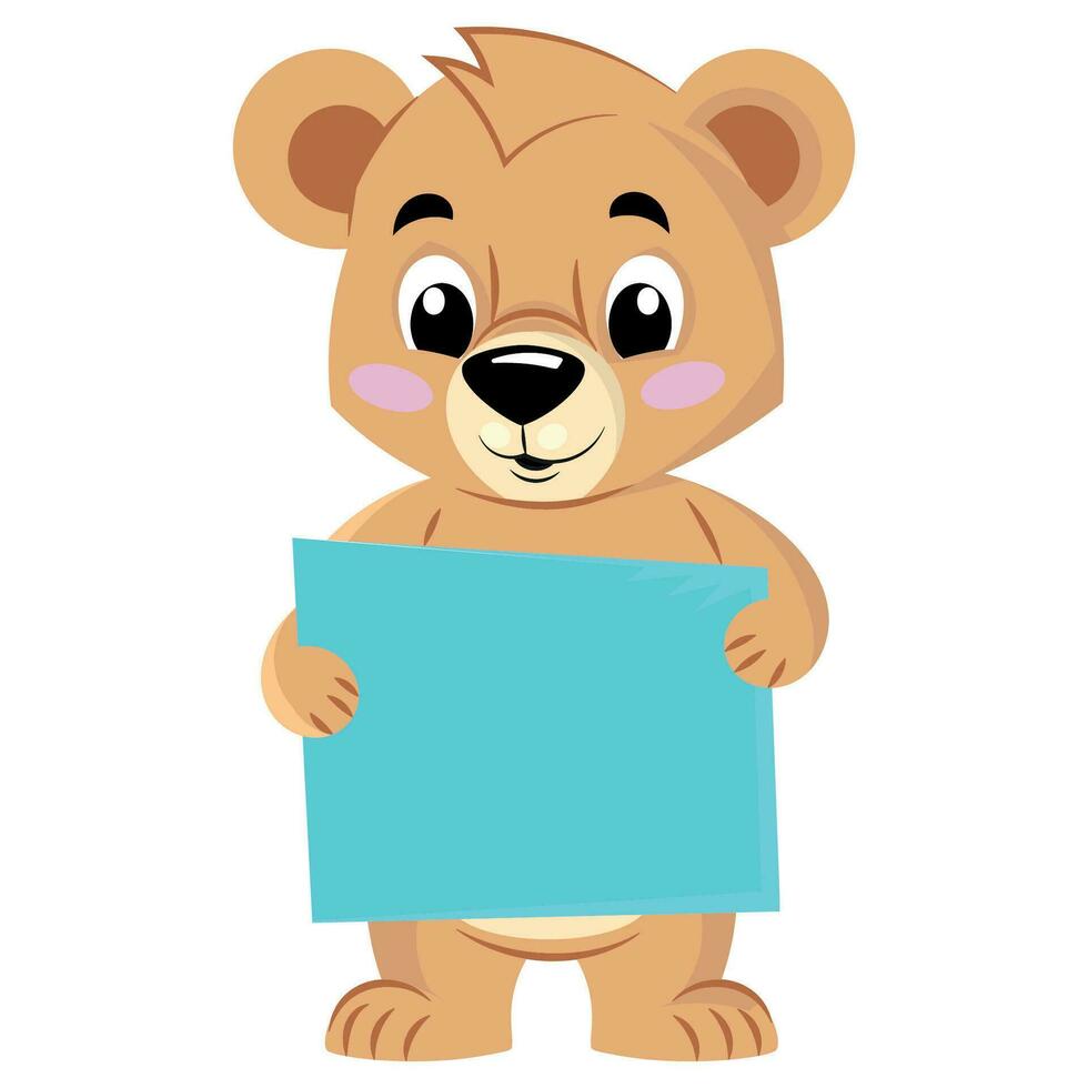 Cute bear vector holding an empty