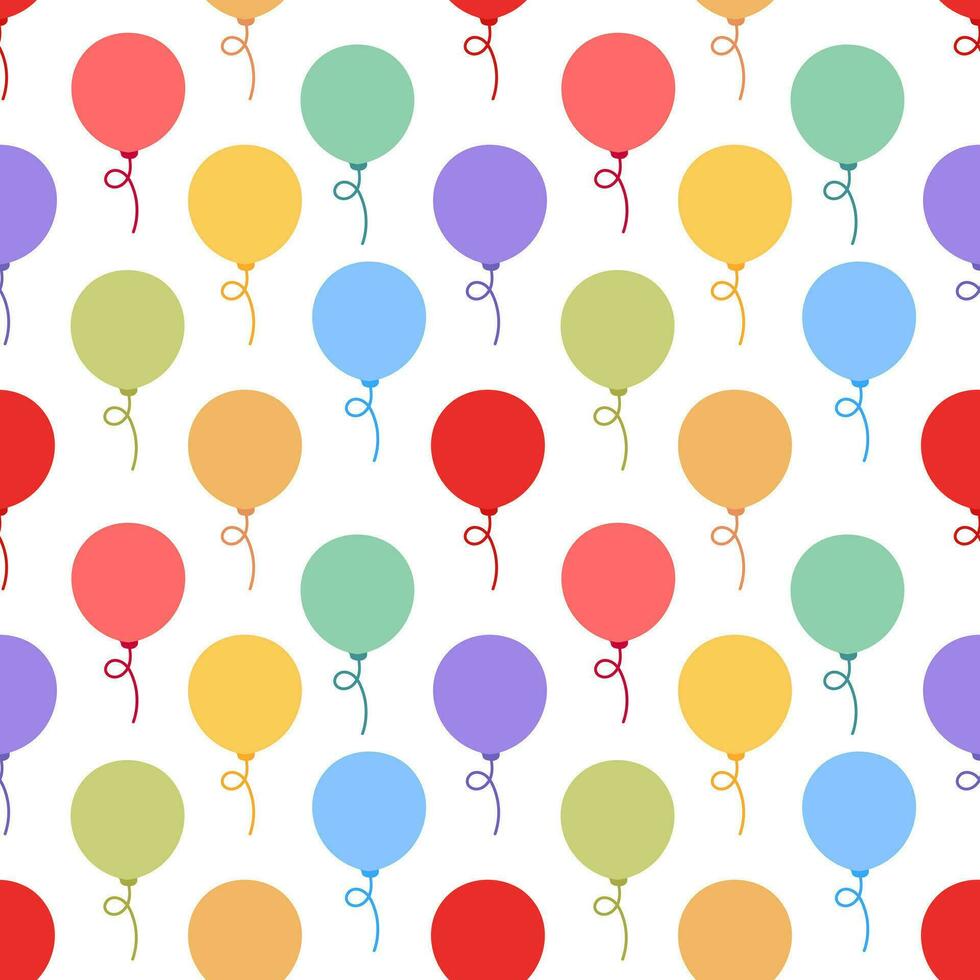seamless pattern illustrations of colorful balloons vector