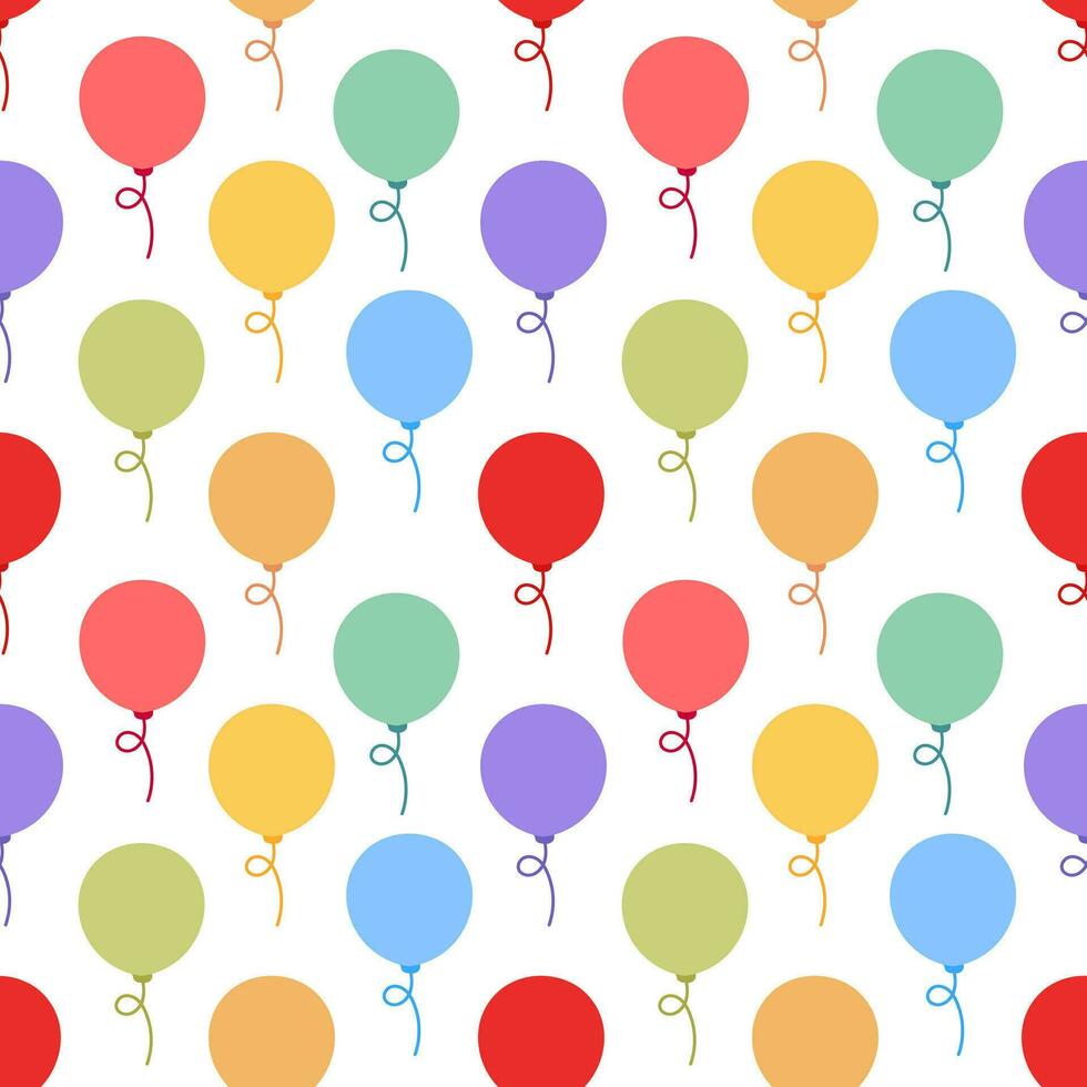 seamless pattern illustrations of colorful balloons vector