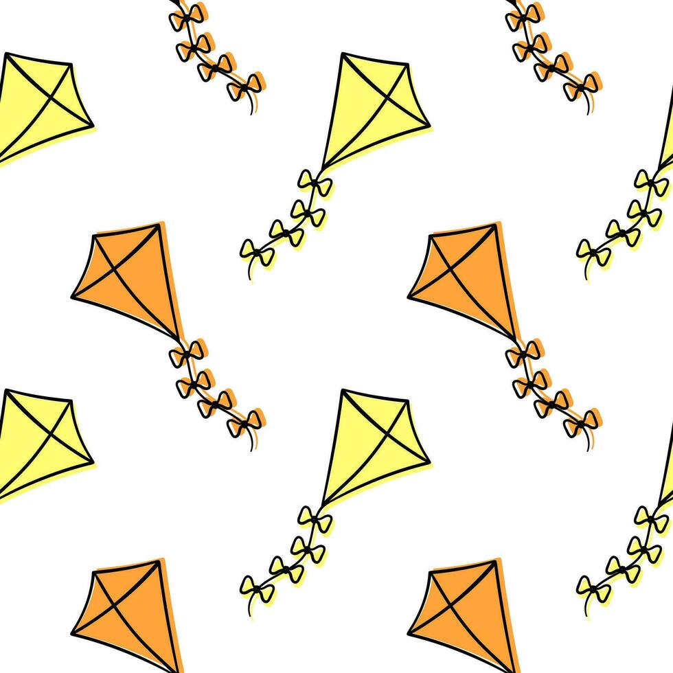sin costura modelo de cometas mano dibujado de colores versión vector