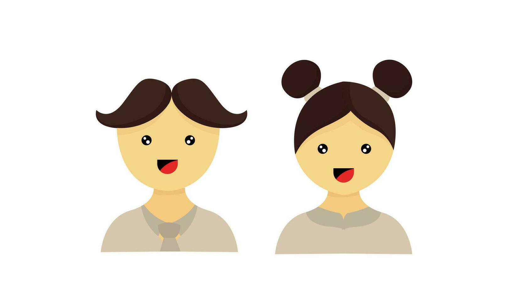 illustration of boy and girl face characters vector