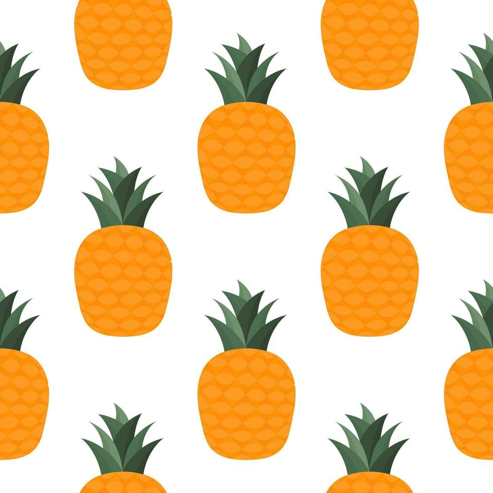 seamless pattern of pineapple fruit illustration vector