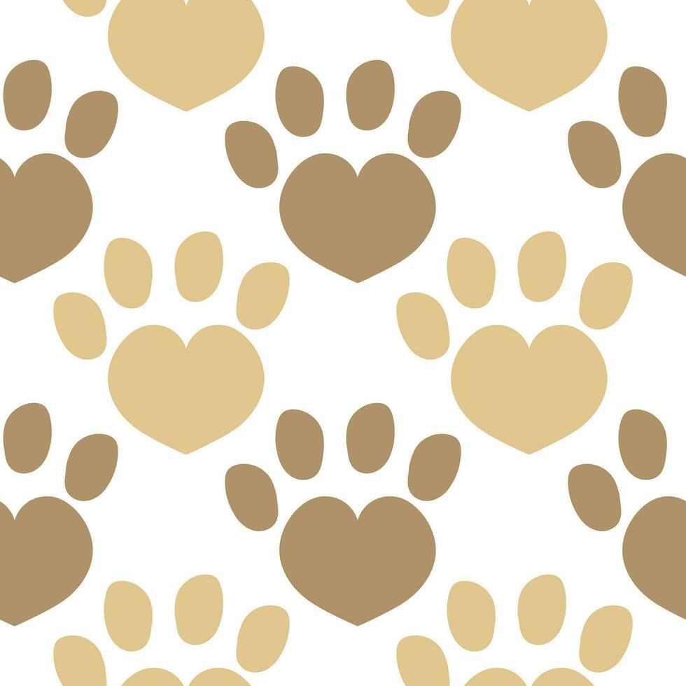 illustration seamless pattern of dog footprints vector