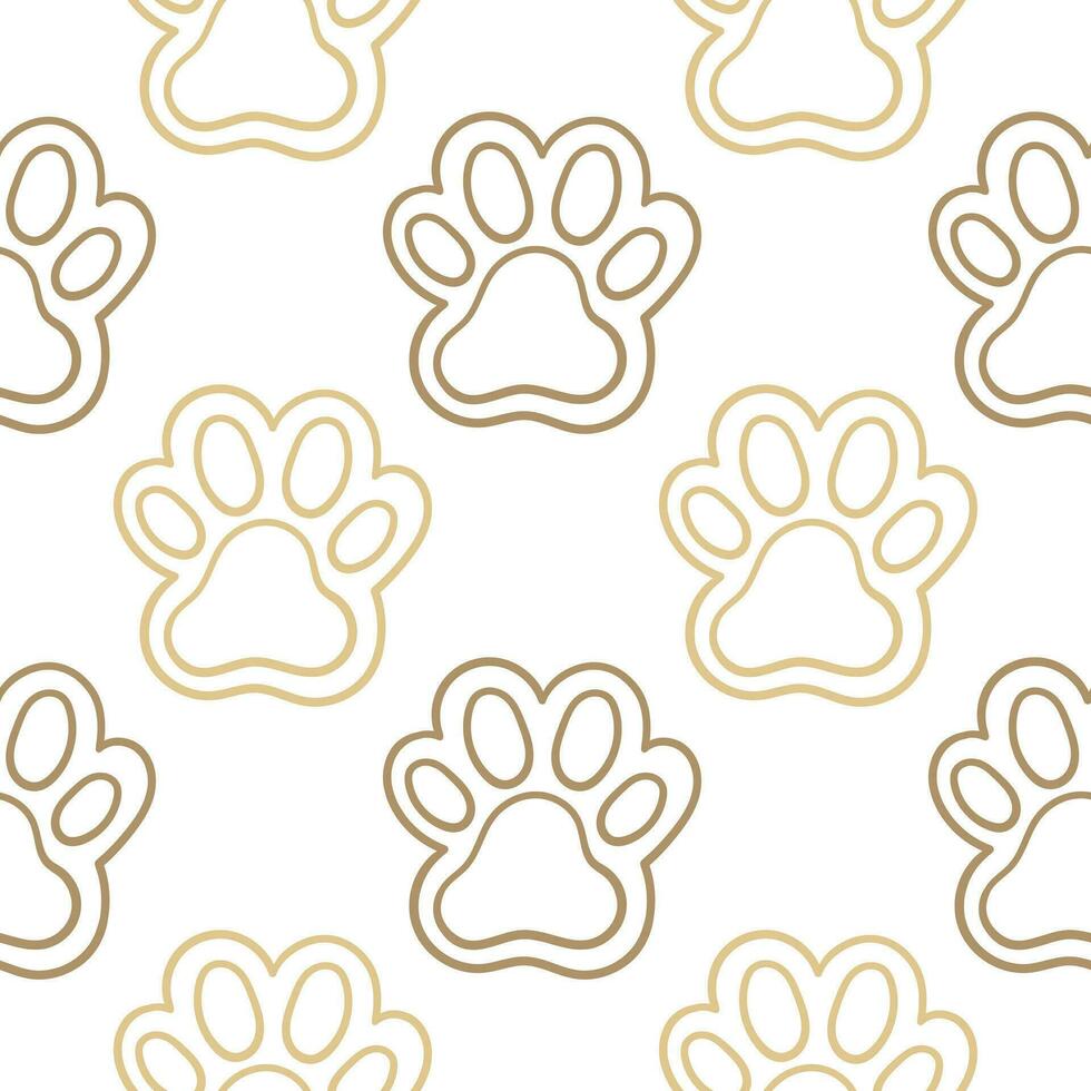 hand drawn seamless pattern of dog footprints vector