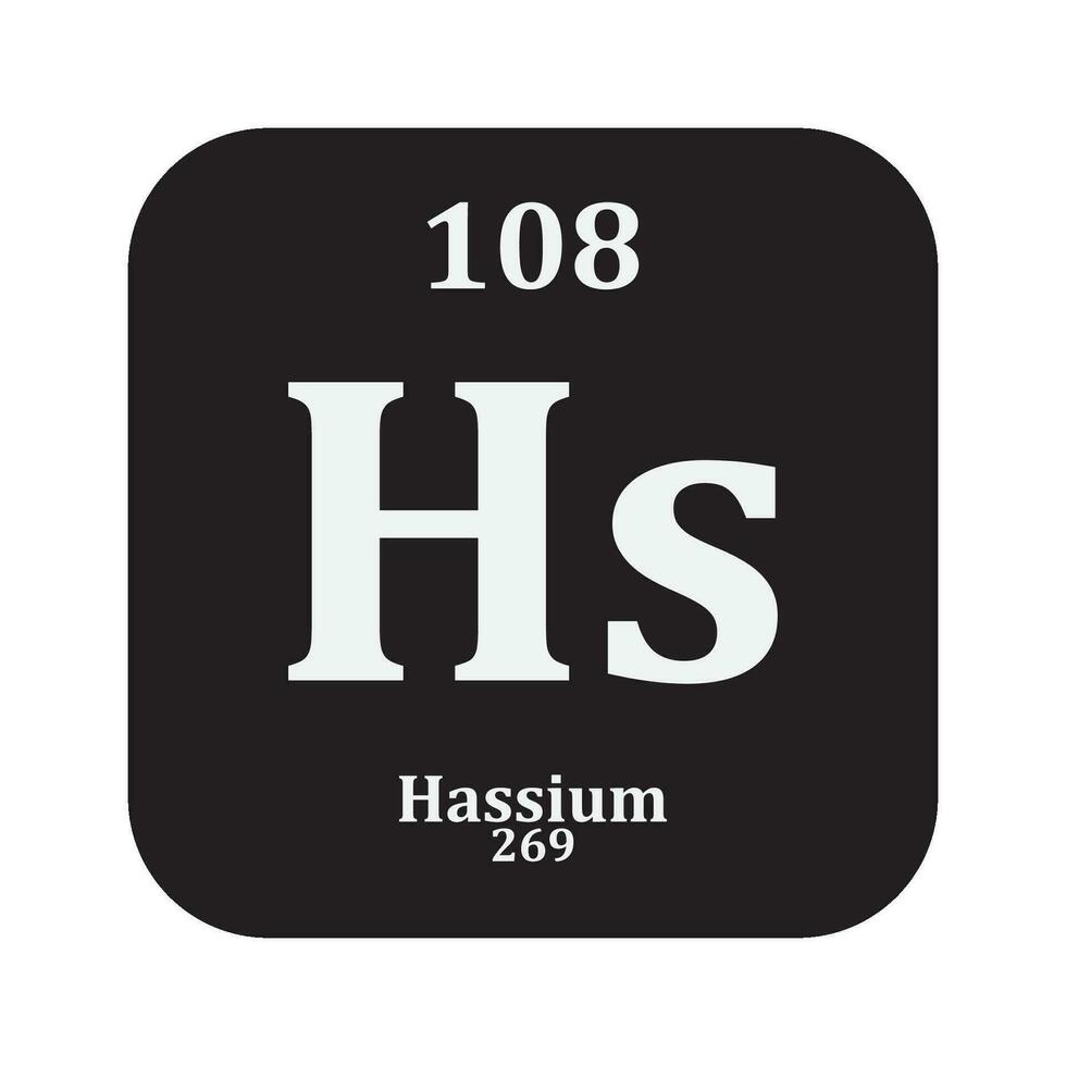 hassium química icono vector