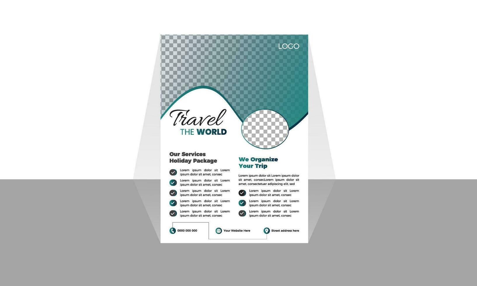 Vector modern travel flyer template