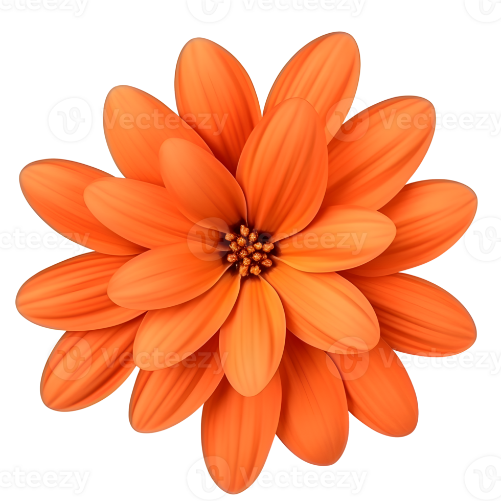 AI generated set of beautiful orange flowers PNG 35354383 PNG