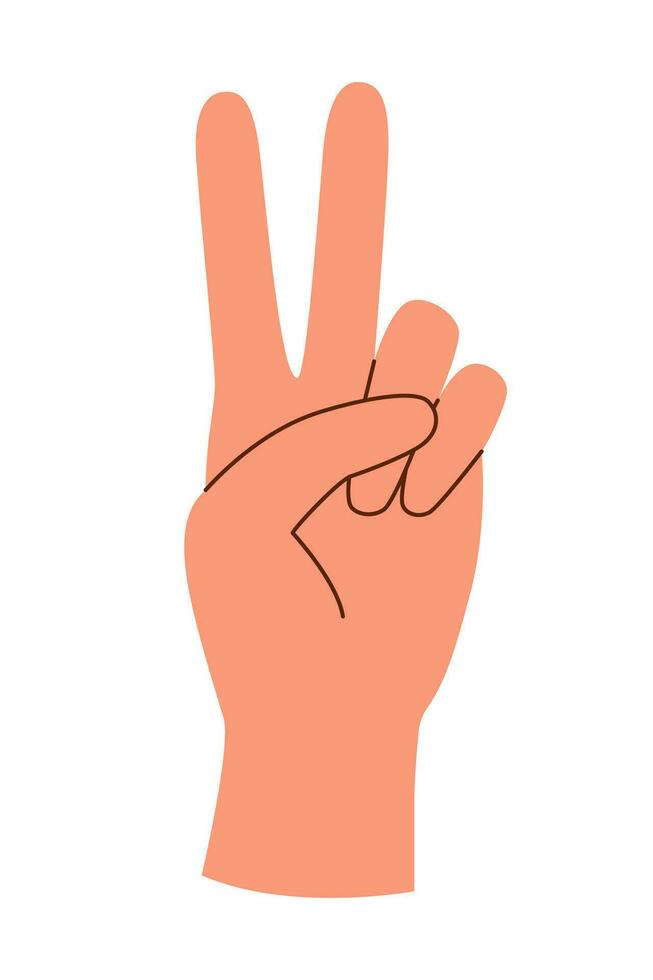 Victory sign hands vector