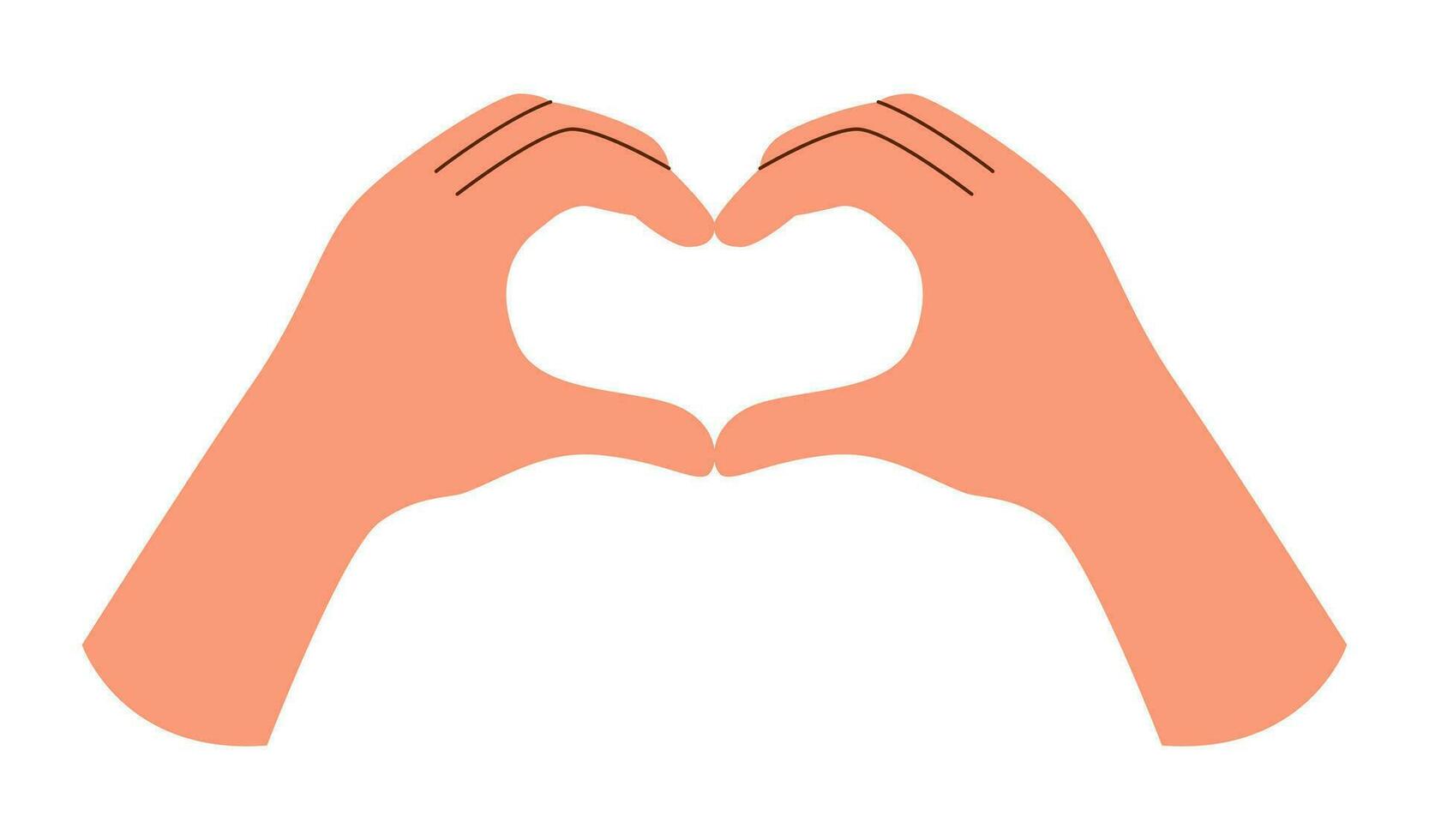 Hands in the shape of heart vector